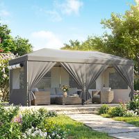 Tonnelle de jardin pop up tonnelle pliante réglable montage facile gris foncé en hauteur protection uv50+ 3 x 6 m conception robuste