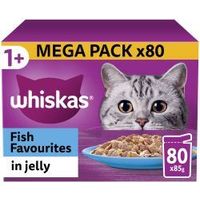 Whiskas 1+ Fish Favourites Adult Wet Cat Food Pouches in Jel - 85g - 811972