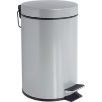 Poubelle à Pédale Hally Silver 3l Compacte, Hygiénique, Design Argenté - Gelco Design