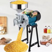 Macinacaffè elettrico per cereali secchi e umidi da 3000 W, macchina per macinazione elettrica per mais, caffè e grano con imbuto