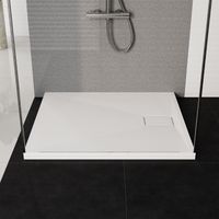 HOROW Acryl Duschwanne Weiß Rechteckig Duschtasse Set inkl. Ablassschraube - 3 Größen - 90x80cm oder 100x80cm oder 120x80cm