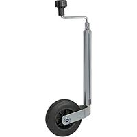 SPOTLIGHT - ROUE JOCKEY REMORQUE DIAMÈTRE 35MM AVEC MANIVELLE - ACIER GALVANISÉ - ROUE PLEINE PLASTIQUE 160MM - CHARGE MAXIMUM S