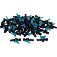 Lot de 50 vannes d'arrêt à bille cannelée, filetage mâle 25 x 1/2 po, pour l'irrigation et le jardinage.