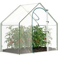 Gartengewächshaus für Balkon oder Terrasse, Tomatengewächshaus, 1,8 m (L) x 1 m (B) x 1,68 m (H), wasserdichter Stahl und Kunststoff, transparent grün