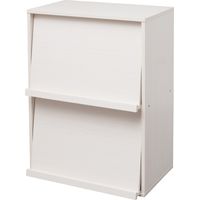 Iris Ohyama, mobiliario, biblioteca, estante de almacenamiento, 2 puertas plegables, diseño, sólido, moderno, multi-uso, escritorio, habitación, salón - Flap Rack Chr - 2 - White Oak