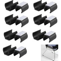 14 Pieces Glider Pads, U-Shaped Chair Pads, 25mm Diameter, Non-Slip Plastic Chair Pads with Felt