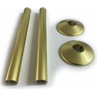 Brushed Brass Radiator Pipe Covers SnapFit 2 Pack 200mm Long 15mm Pipe Central Heating Clip On Covers Snappit