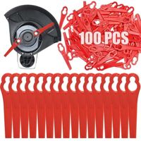 100 lames de rechange en plastique rouge pour tondeuse à gazon Ryobi VonHaus Swift