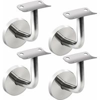Pieces Wall Mounted Handrail Brackets, Stainless Steel Stair Railing Brackets, Handrail Bracket with Cover Rosette for Indoor and Outdoor FOR