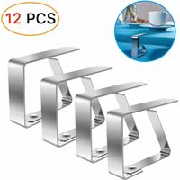 Tablecloth Clip, 12 Pcs Tablecloth Holder, Stainless Steel Tablecloth Clip, Silver Table Cover Clips, Adjustable Tablecloth Clips, Clip Tablecloth, Tablecloth Clip for Table Tops 4cm