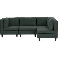 Modular Corner Sofa 4 Seater UNSTAD Fabric Dark Green Left Hand
