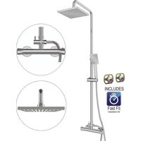 Gainsborough Bathroom Thermostatic Mixer Shower Square Twin Head + FFK Aqualisa