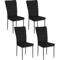 WOLTU Set Di 4 Sedie In Velluto Per Sala Da Pranzo Moderna Sedie da Cucina con Schienale Alto,Nero