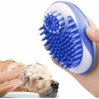 HONORNIC - Brosse de bain pour animaux de compagnie, brosse de massage 2 en 1 pour distributeur de shampoing, convient pour le lavage, le