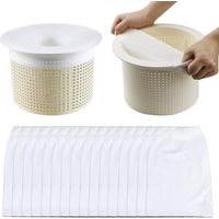 Lot de 30 chaussettes filtrantes pour skimmer de piscine, filtre pour skimmer, chaussettes filtrantes réutilisables pour panier de skimmer de piscine-AquaForge