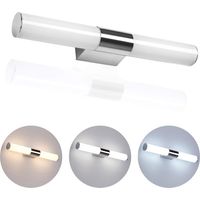 8 W Lampe Miroir Applique aveCôtélécommande(3000-7000K) Luminaire pour salle de bains 700Lm Lampe Eclairage IP44 étanche 40 CM(lumière chaude)