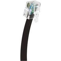 Gigamedia CORJ12MM10M RJ12 6P6C UTP Flat Cable, 10 Meters - Black