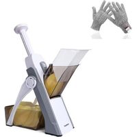 Mandoline de Cuisine Safety Slicer Manuelle Multifonction Tous Coupe Légumes Lame en acier inoxydable, Julienne, Cubes, Fcoupe Patate Frite carotte, Euroshopping - Gris