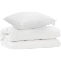 Ensemble de Duvet avec oreiller 2 pcs Blanc Microfibre