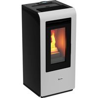 stufa a pellet canalizzata canadian stove "vancouver 10c" bianco 8,7 kw