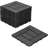 SWANEW Piastrelle in legno WPC 44 x Piastrelle per terrazza 30 x 30 x 2,2 cm, antracite, 4 m² Piastrelle ad incastro, piastrelle per balcone resistenti alle intemperie
