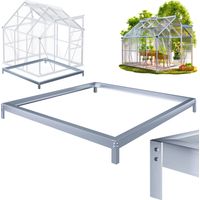 Gardebruk – Fondation serre de jardin acier galvanisé – Cadre en acier pour serres 190x190 cm – Fixation au sol rapide et stable – Résistant aux intempéries