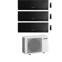 Mitsubishi Climatizzatore Trial Split Kirigamine Zen MSZ-EF Nero 9+9+9 con MXZ-3F54VF Inverter R32 WiFi Classe A+++