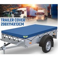 Bache Remorque,Bâche de Remorque Étanche avec Corde en Caoutchouc, Bâche Protection Plate 208 x 114 x 13 cm,Bâche de Remorque Renforcée,pour de Divers Modèles Remorque Voiture 750kg,500kg