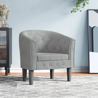 vidaXL Tub Chair Light Grey Velvet