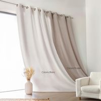 Rideau Uni Campagne Chic Poly-Lin Ficelle 135x260 cm