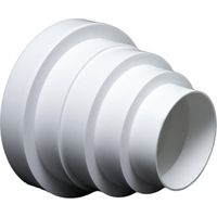 Reductor universal para sistemas de ventilación de Ø 80-150 mm. Conector reductor para tubos de Ø 80, 100, 120, 125, 150 mm. Conducto de ventilación.