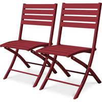 MARIUS - Set mit 2 karminroten Gartenstühlen aus Aluminium - CITY GARDEN