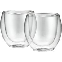 100ml doppelwandiger Becher "Palermo" aus robustem Borosilikatglas (2 Stück)
