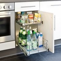 Sifree – Tiroir télescopique coulissant 56 cm – Charge max 12 kg – Matériau acier chromé – Pour armoires de cuisine et salle de bain