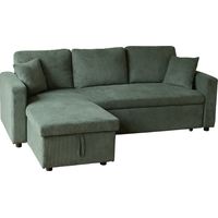 Sofá chaise longue cama CLARK 3 plazas pana verde