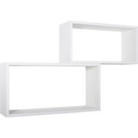 Rechteckiger 2er set wandregal mod. Bislungo farbe weiss