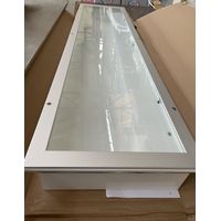 Plafonnier encastré fluo 2x28W étanche bord alu 1200x300mm verre serigraphié tube T5 (non incl) ballast 230V IP65 PRISMA HRLV