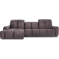 Canapé Velours Convertible Angle gauche Gris foncé Anacapri - 3 Places
