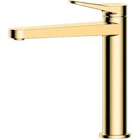 RAK Petit Round Brushed Gold Mid Height Basin Mixer Tap - RAKPER3016G