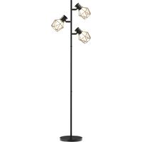 Lampadaire sur pied 3 lumières E27 41x28x169 cm noir