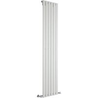 Milano Alpha White Vertical Column Single Flat Panel Radiator - 1780mm x 420mm