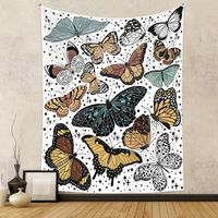 Tissu de fond pour tapisserie, tissu décoratif, tapisserie bohème, tapisserie papillon 150 x 200 cm