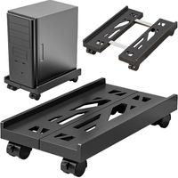 YMYNY Support PC sous Bureau: Support D'unité Centrale Mobile avec Roues Verrouillables, Antidérapantes Support Tour PC Taille Réglable, Chariot de Support de Tour PC pour La Plupart des PC