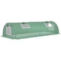 Invernadero Pequeño para Cultivo de Plantas con 4 Ventanas Marco de Acero y Cubierta de PE Anti-UV 200x80x45 cm Verde