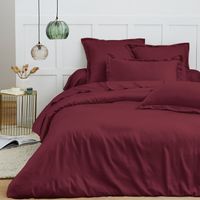 Housse de couette 240 x 220 cm – 100% Coton 57 fils/cm² – Qualité Supérieure – Grenat