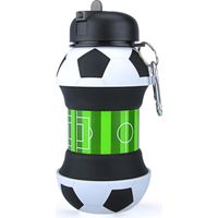 Bouteille d'eau pliable pour garçons et filles sans BPA - Gourde de camping pour enfants - Personnalisable avec votre spor(football)