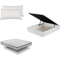 Pack Canapé de madera Blanco + Colchón PRO Nature + Almohada Fibra 190cm
