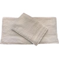 GLOUPIE Set 2 Asciugamani Bagno Viso E Bidet In 100% Spugna Di Puro Cotone In Tinta Unita Dal Color Tortora
