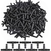 Ulisem300 Pcs 3 Way Tee Connecteurs Trois Vers Barbelé Dripper D'arrosage Connecteur T Connecteur Adaptateur Tube Raccord De Tuyau D'arrosage Arroseur Cannelé Tuyau D'égouttement Système 4/7 Mm
