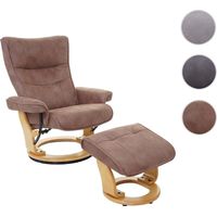 MCA fauteuil relax Montreal, fauteuil télévision + tabouret, tissu, charge max. 130kg - marron antique nature